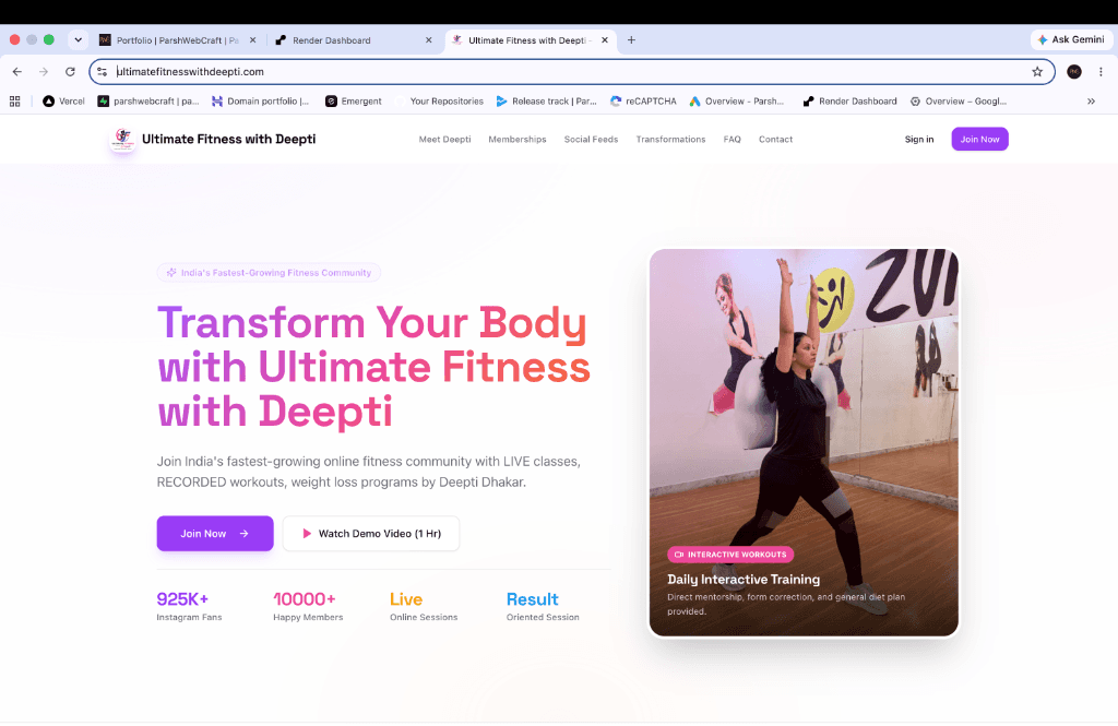 Ultimate Fitness with Deepti — Online Training Platform